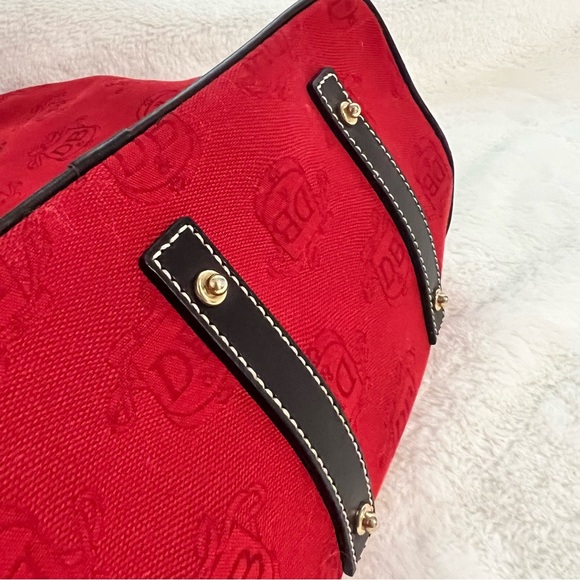 Red Dooney & Bourke Logo Black Trim Satchel - Picture 5 of 10